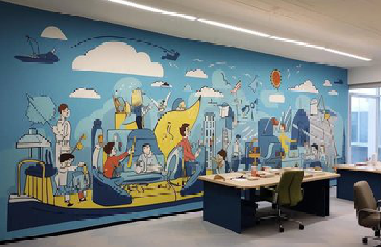 印江办公室墙绘的特点。