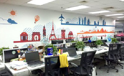 印江教你设计办公室墙绘的方法。