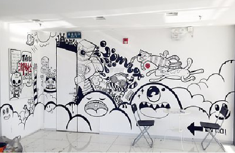 印江手绘墙并非传统涂鸦。